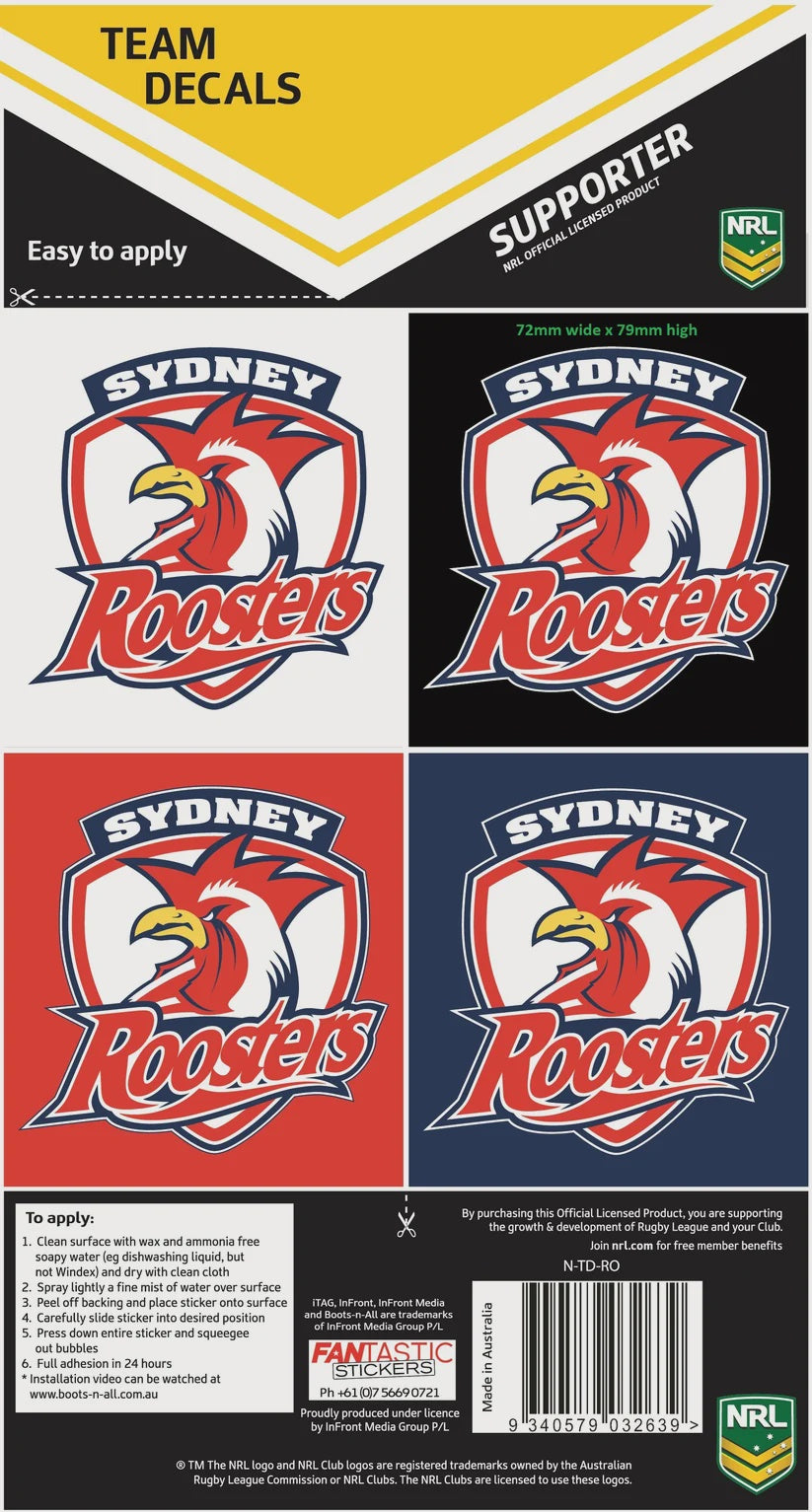 Sydney Roosters Team Decals