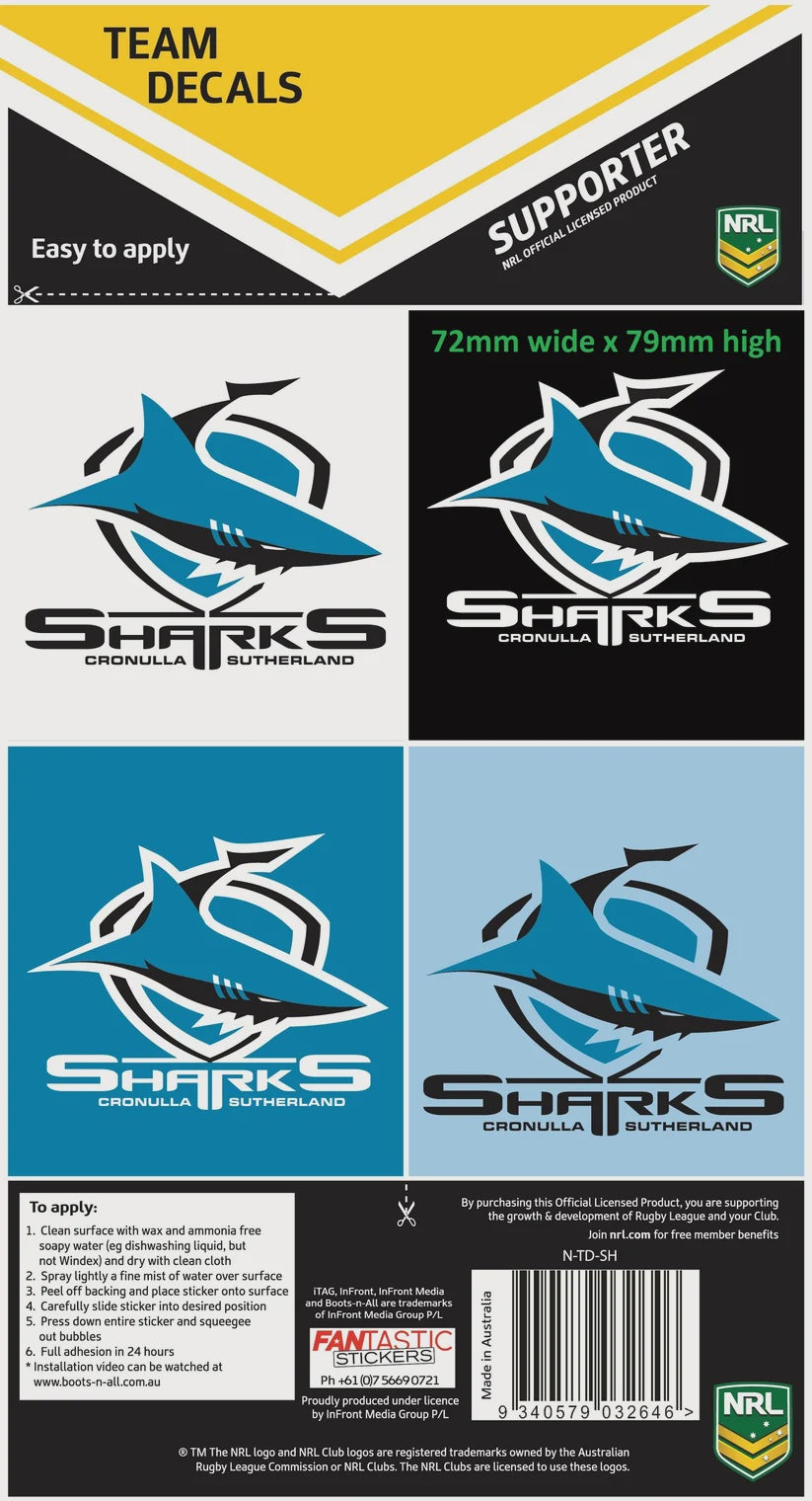 Cronulla Sharks Team Decals