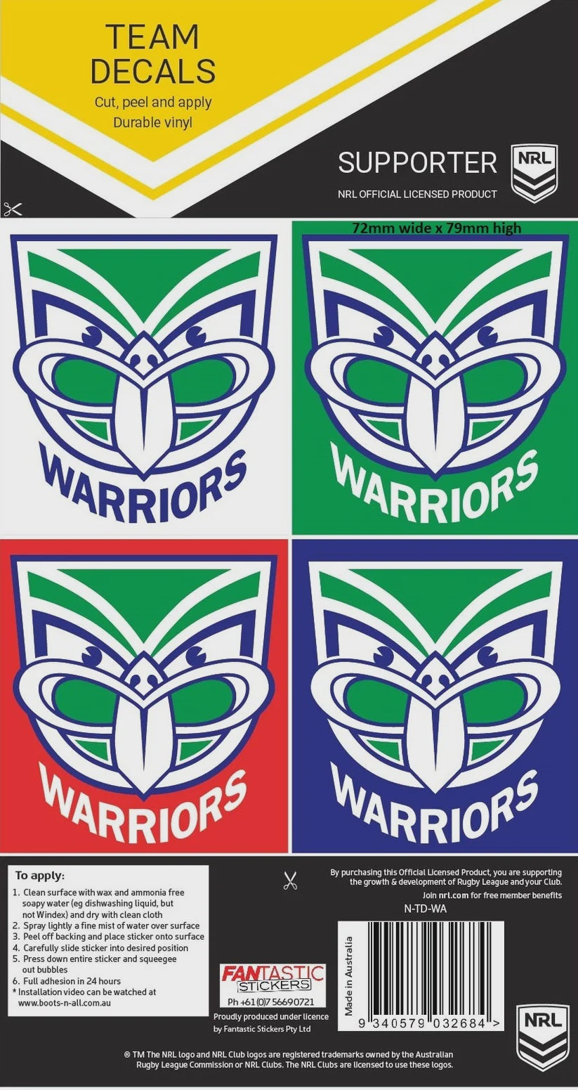 New Zealand Warriors Team Decals