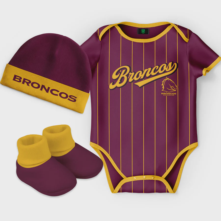 Brisbane Bronco's "Lullaby" 3pc Baby Set