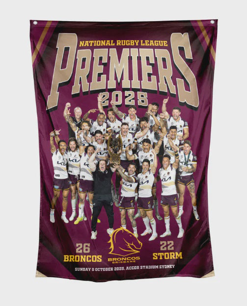 Brisbane Broncos 2025 Premiership Flag