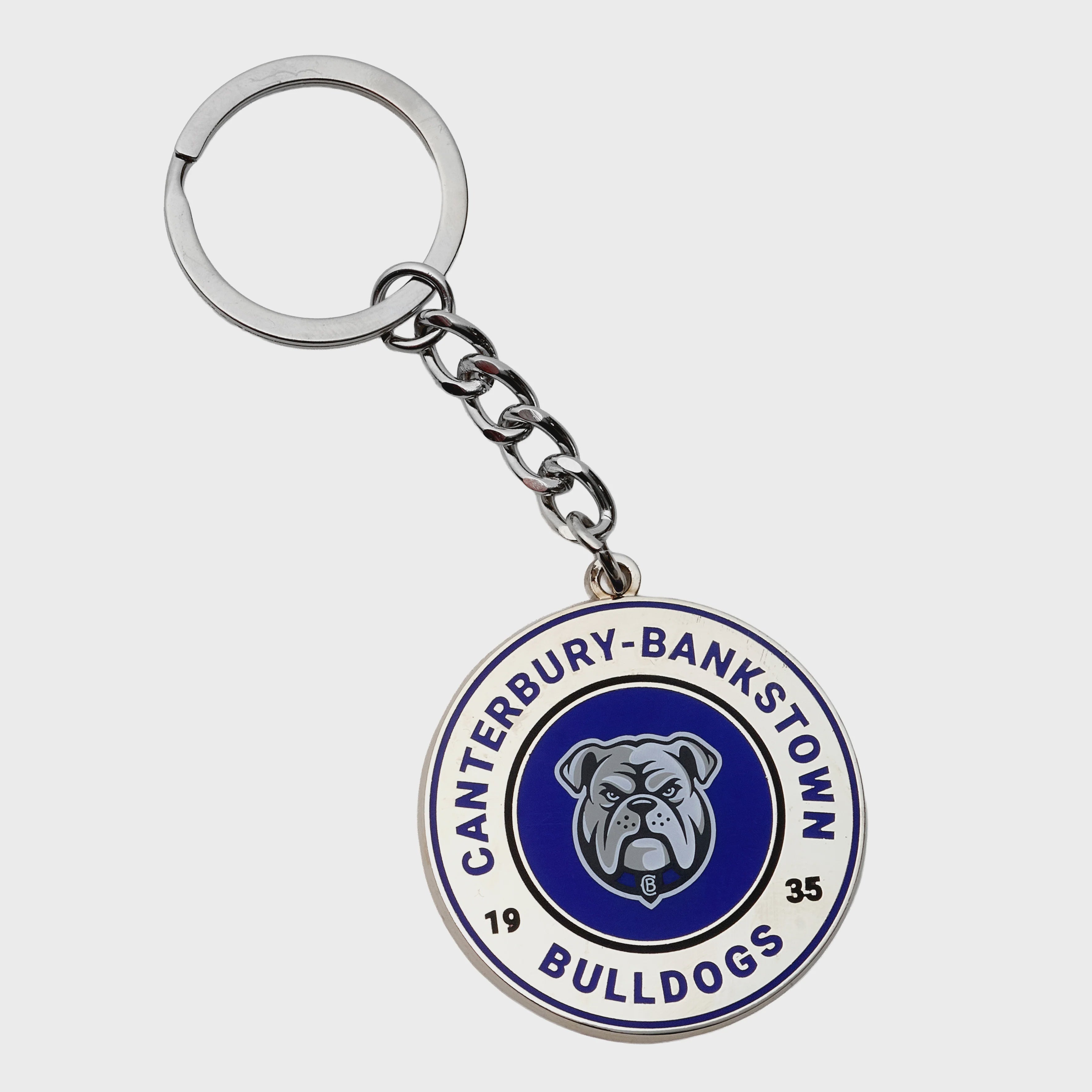 Canterbury Bulldogs Round Keyring - New Logo