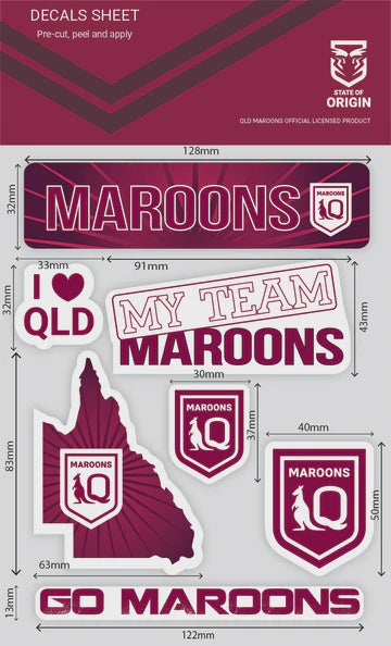 State Of Origin- Queensland Maroons Decals Sheet