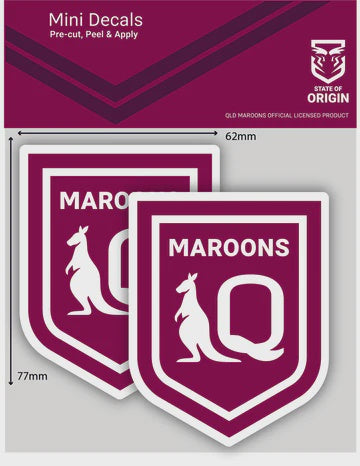 State Of Origin- Queensland Maroons 2 Mini Decals