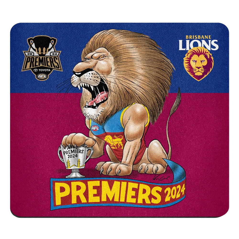 Brisbane Lions 2024 Premiers Mark Knight Mouse Mat