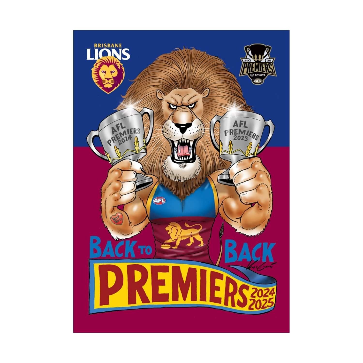 Brisbane Lions 2025 Mark Knight Premiers Sticker