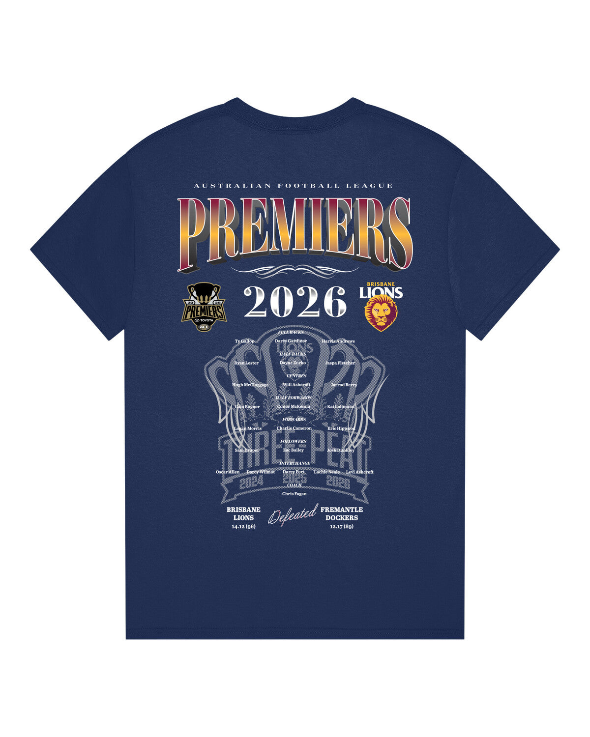Brisbane Lions 2026 Premiers  Stat Tee