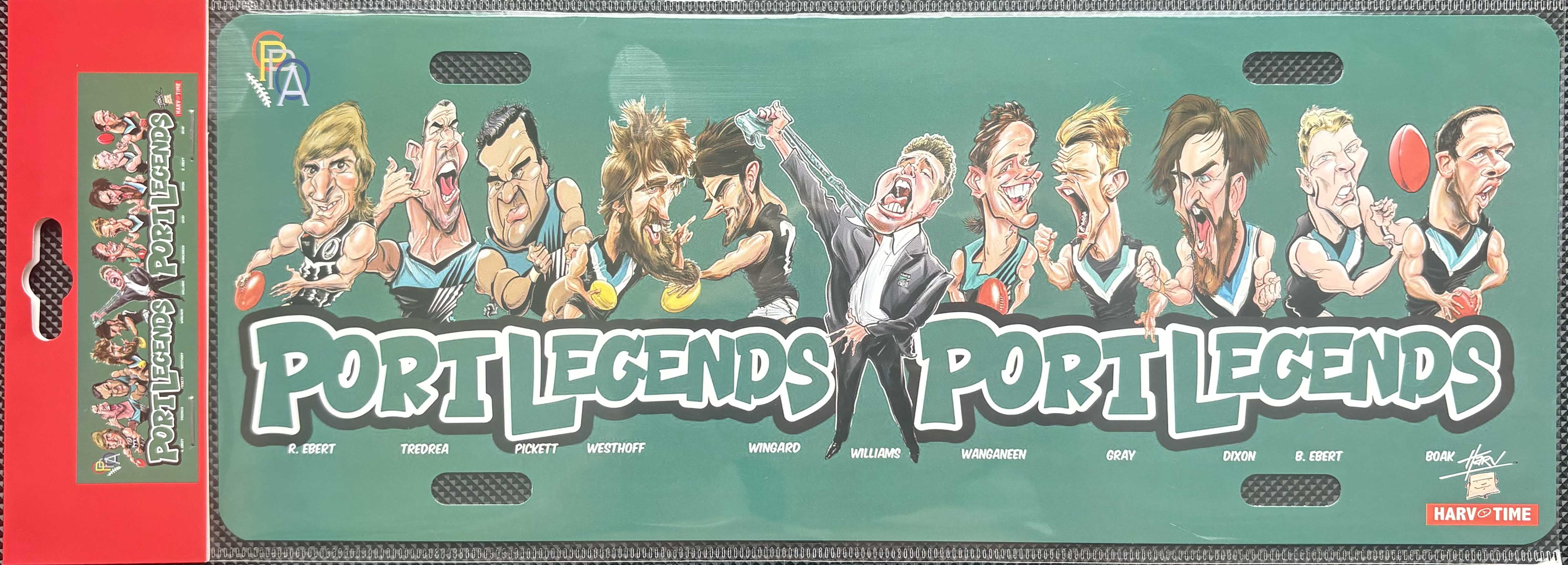 Port Adelaide Power Legends Caricature Licence Plate Tin Sign