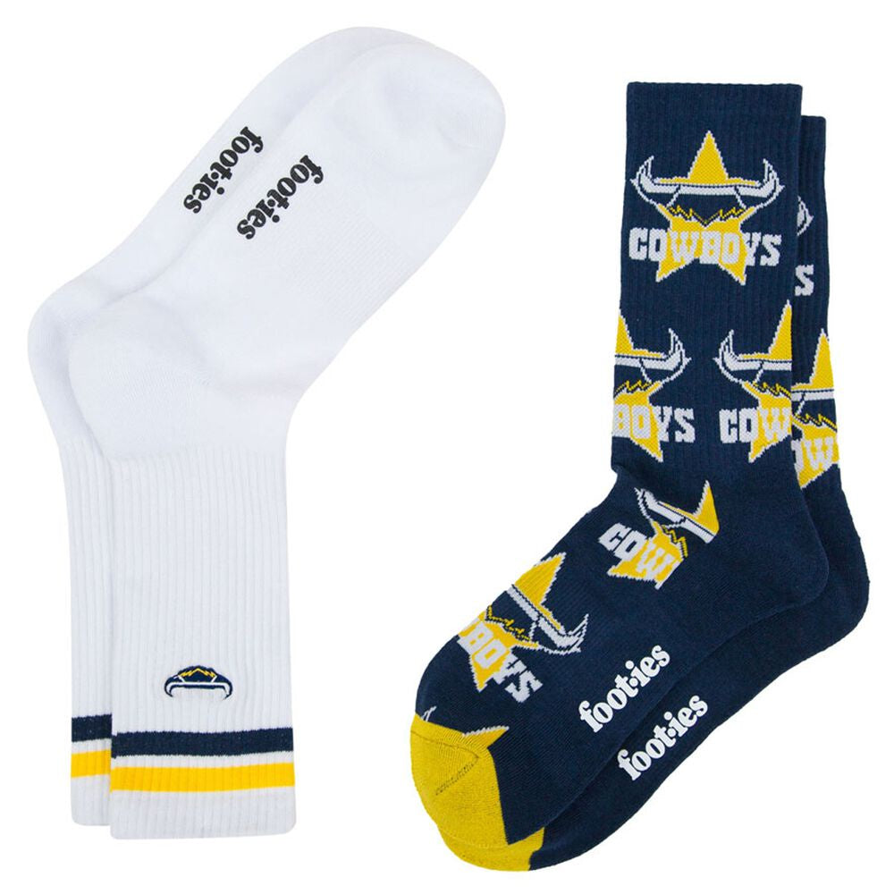 North Queensland Cowboys Sneaker Sock - 2 Pack