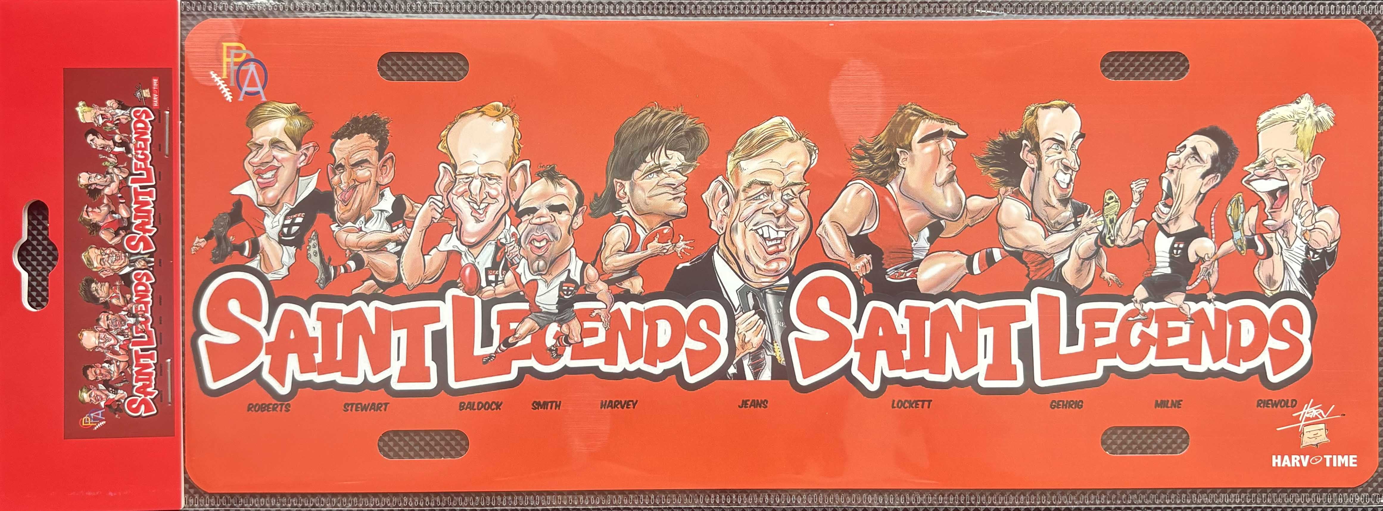 St Kilda Saints Legends Caricature Licence Plate Tin Sign