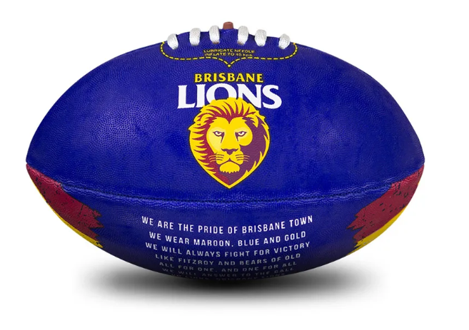 Brisbane Lions Team Song Sherrin Football - Size 2