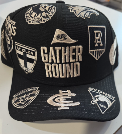 AFL Gather Round 2026 New Era  970 -Black All Over Team Logo Cap