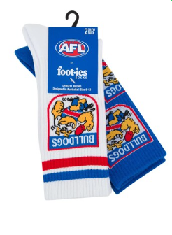 Western Bulldogs Retro Sneaker Sock 2 pack