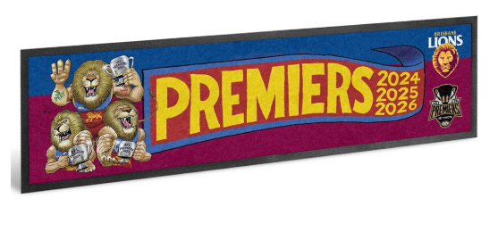 Brisbane Lions 2026 Premiers Mark Knight Bar Runner