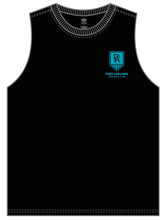 Port Adelaide Power Banner Circle Muscle Tee