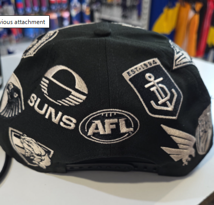 AFL Gather Round 2026 New Era  970 -Black All Over Team Logo Cap