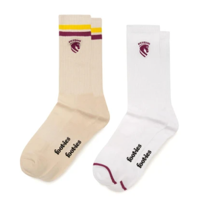 Brisbane Broncos 2 Pack Sock and Keyring Gift Pack