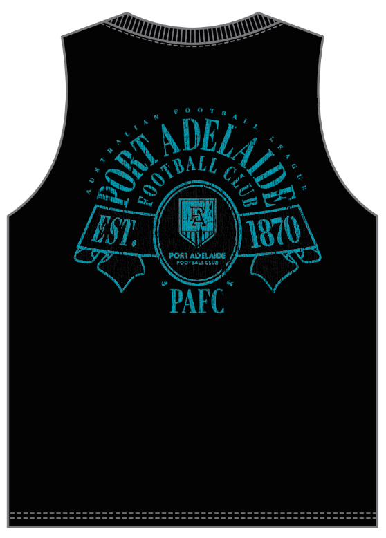 Port Adelaide Power Banner Circle Muscle Tee