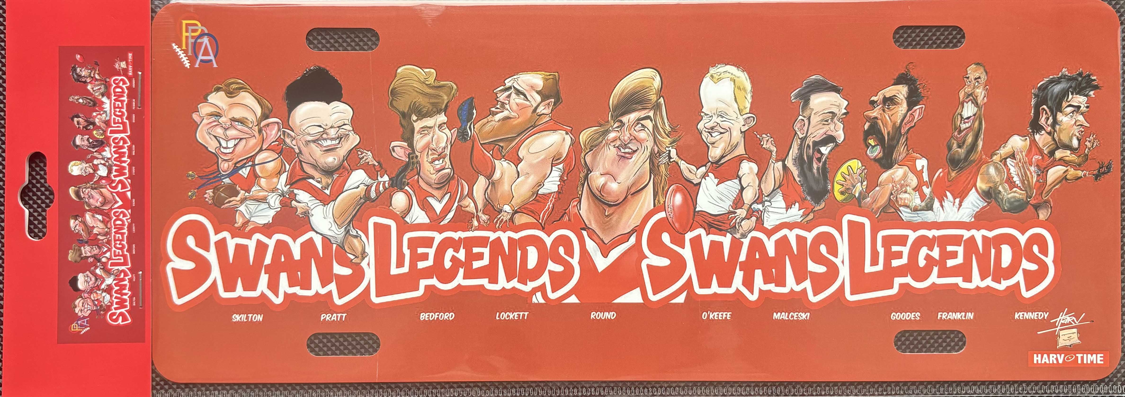 Sydney Swans Legends Caricature Licence Plate Tin Sign