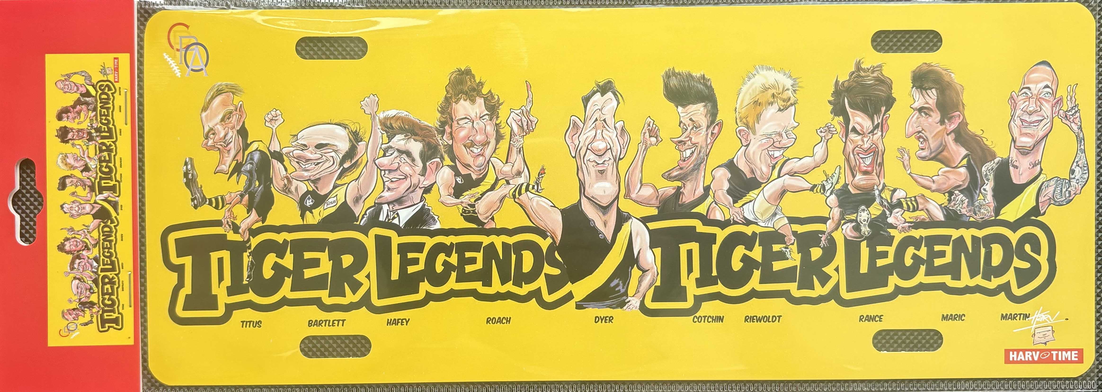 Richmond Tigers Legends Caricature Licence Plate Tin Sign