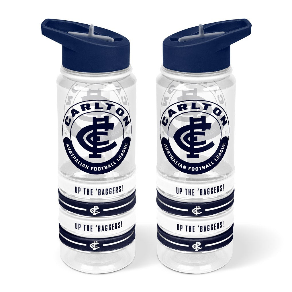 Carlton Blues Clear Tritan Drink Bottle With Bands