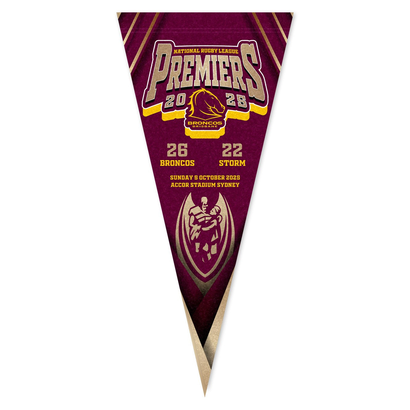 Brisbane Broncos 2025 Premiers Pennant