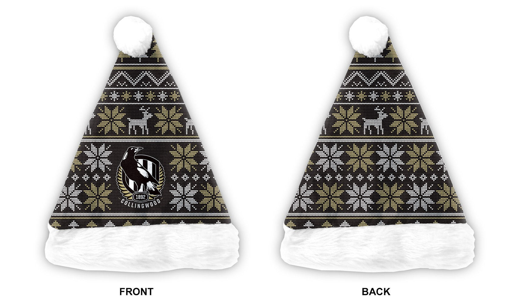 Collingwood Magpies Santa Hat