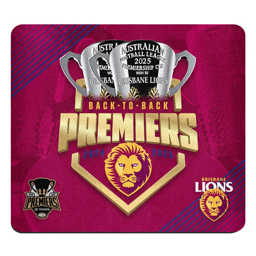 Brisbane Lions  2025 Premiers Mouse Mat