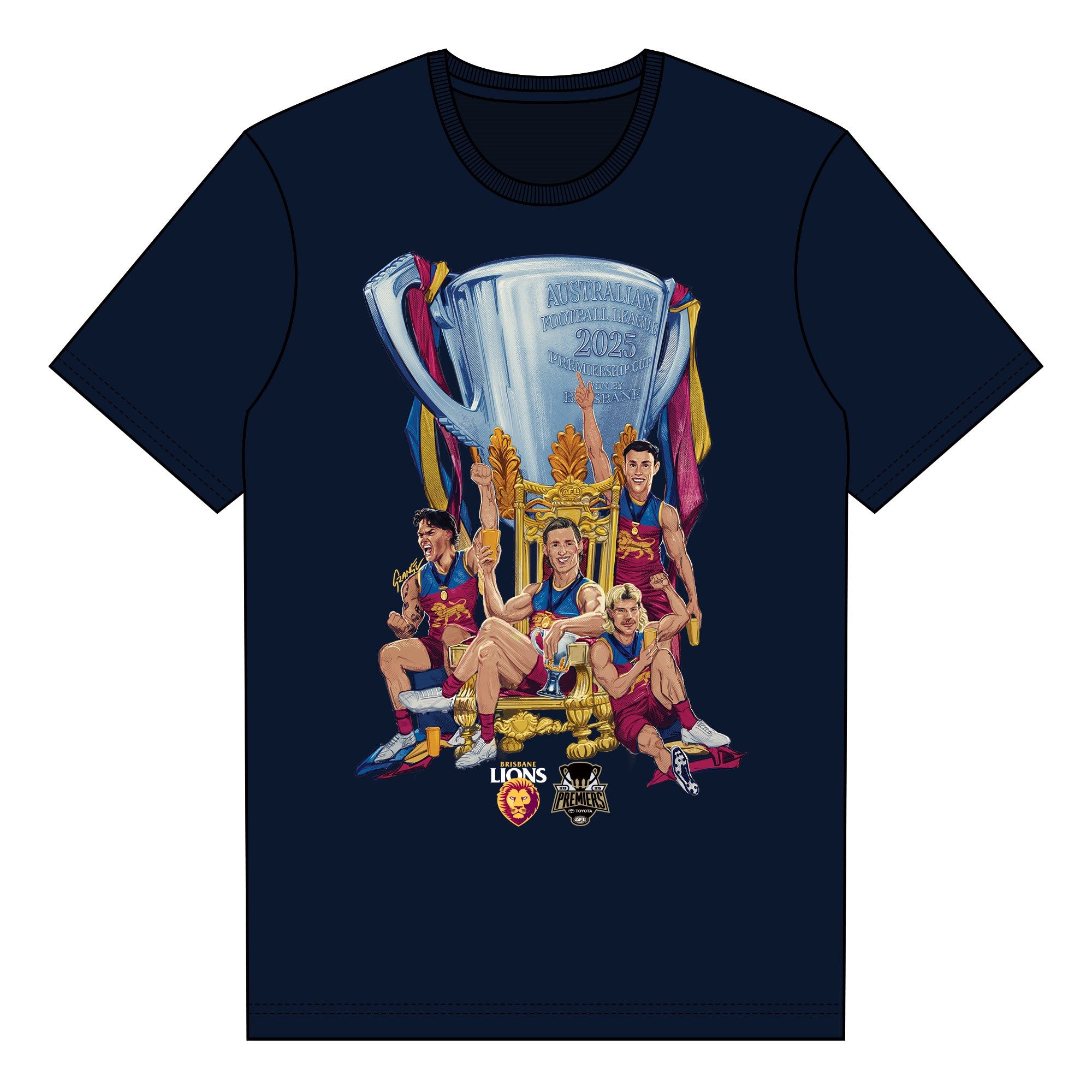 Brisbane Lions 2025 Grange Premiership Cup Youth Tee