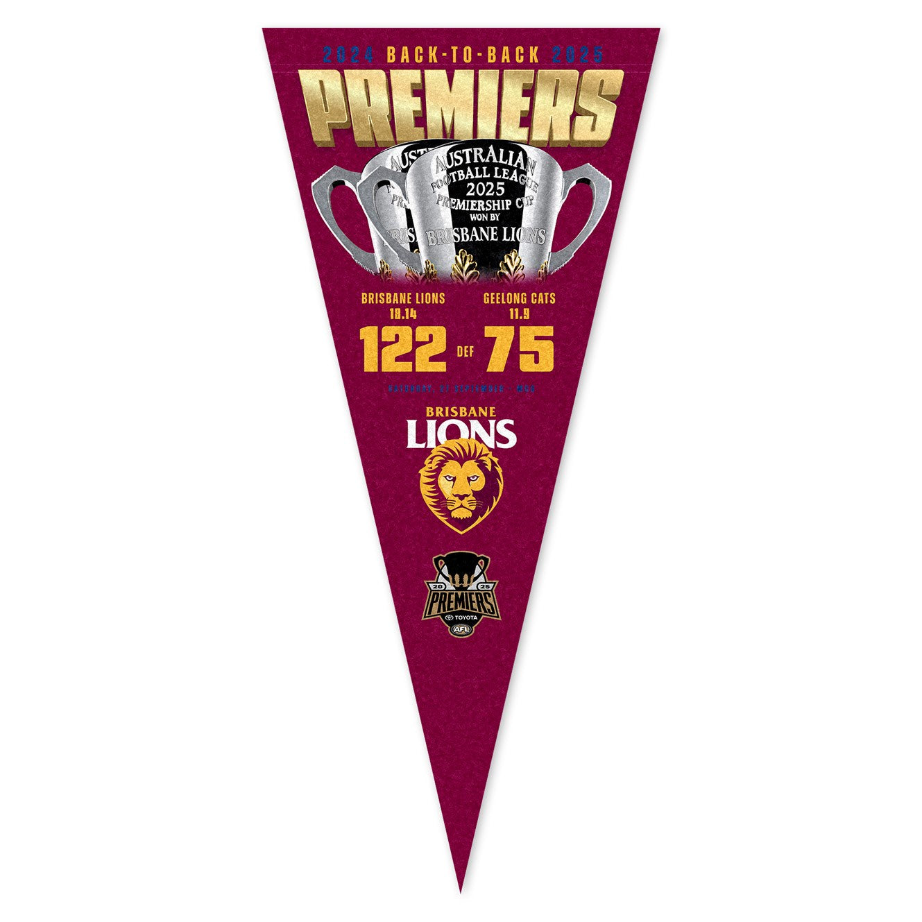 Brisbane Lions 2025 Premiers Pennant