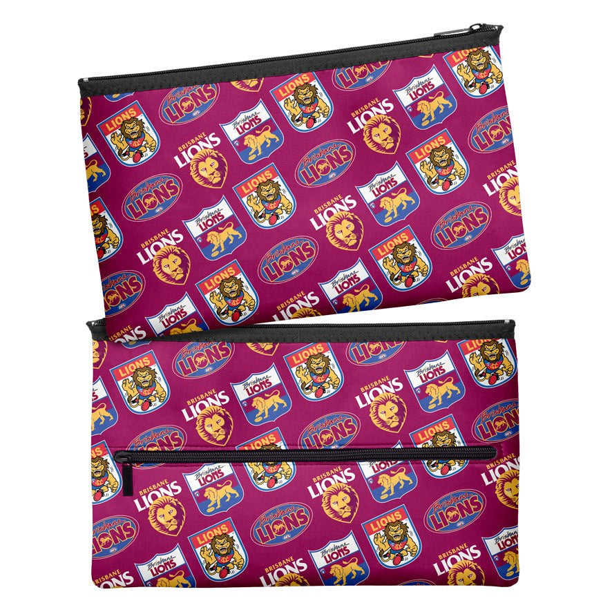 Brisbane Lions Pencil Case- Multi Logo