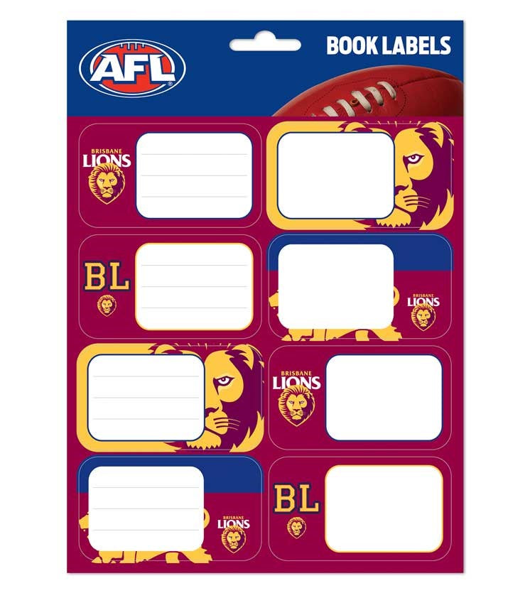 Brisbane Lions Book Labels