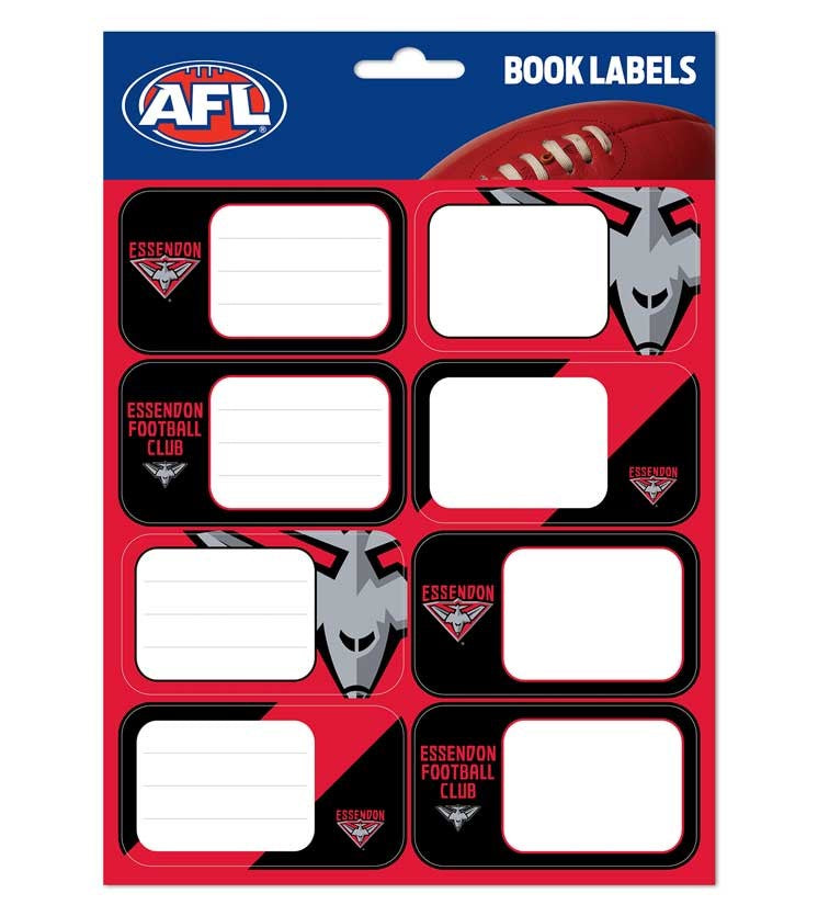 Essendon Bombers Book Labels
