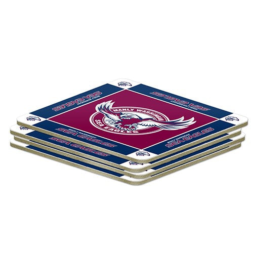 Manly Sea Eagles Coasters - set of 4