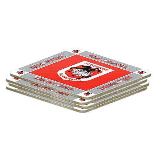 St George Illawarra Dragons Set of 4 coasters