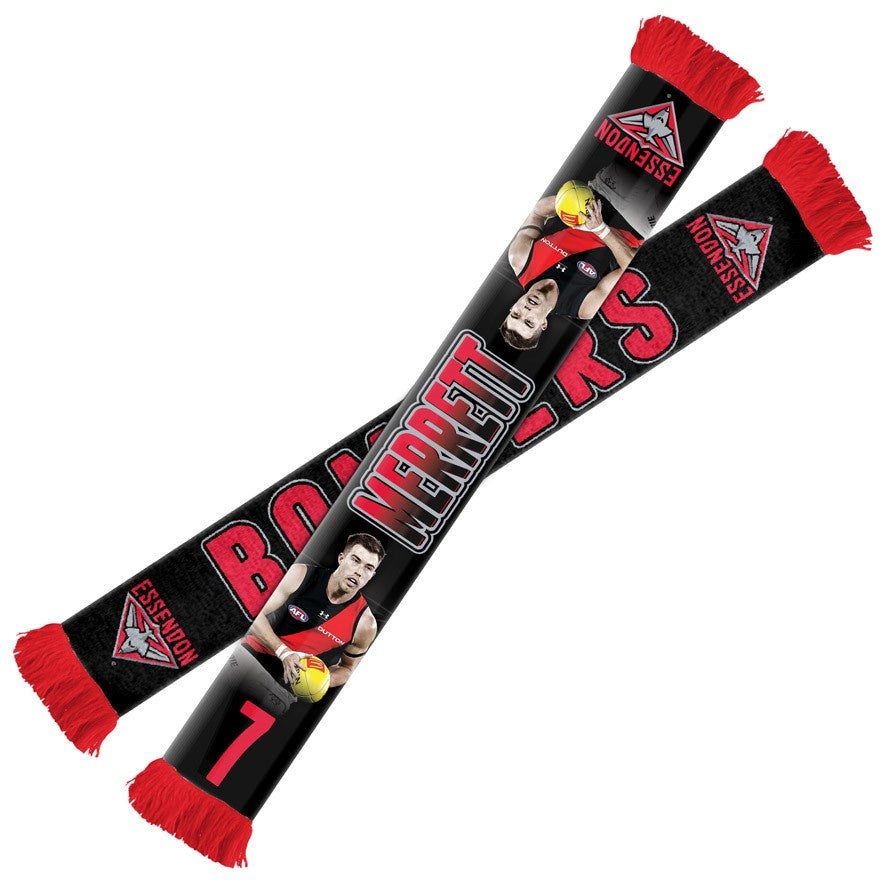 Essendon Bombers Player Scarf - Zach Merret