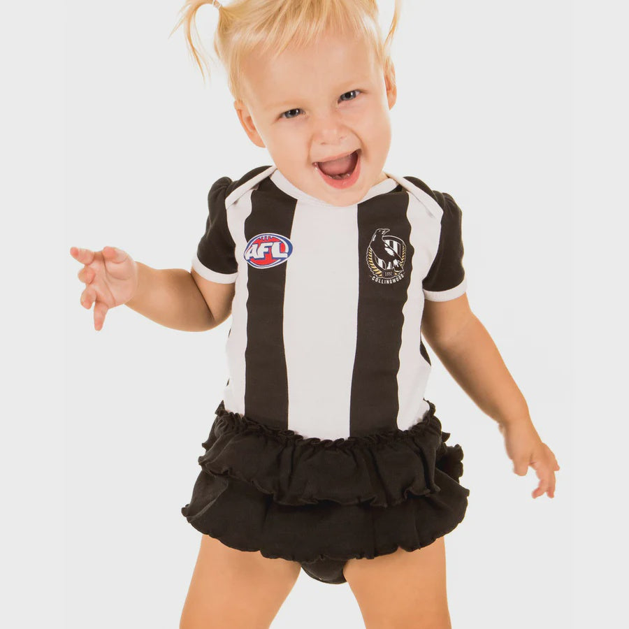 Collingwood Magpies Baby Girls Footysuit