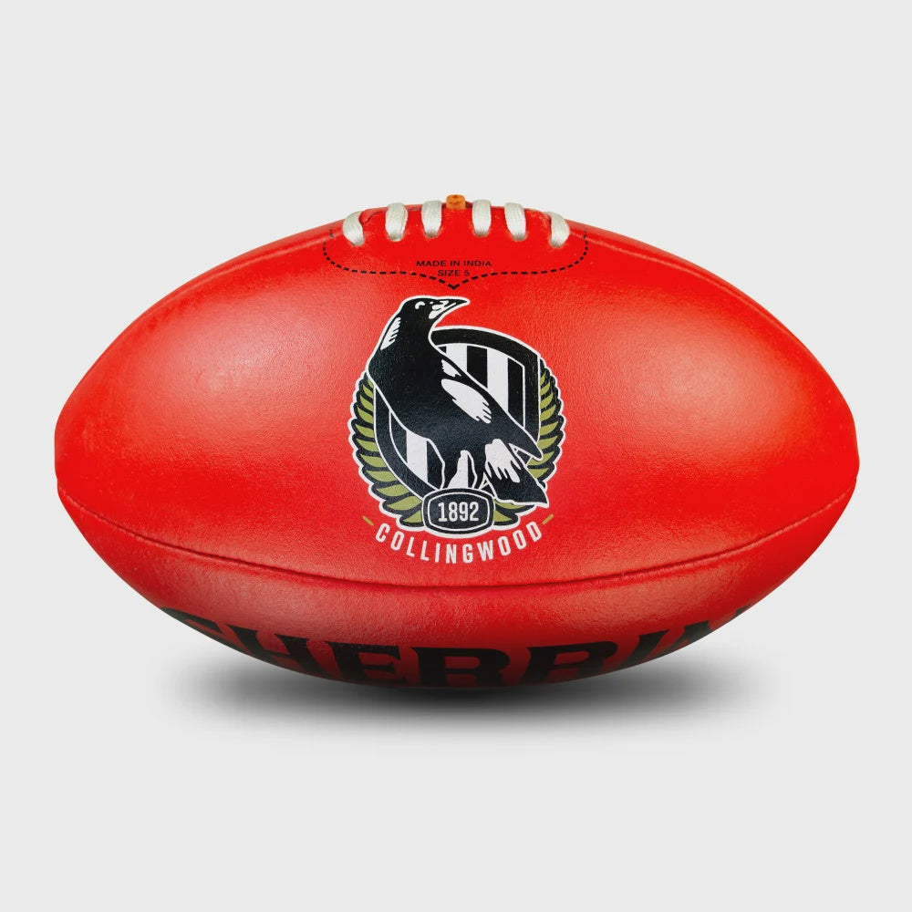Collingwood Magpies Club Leather Sherrin Football