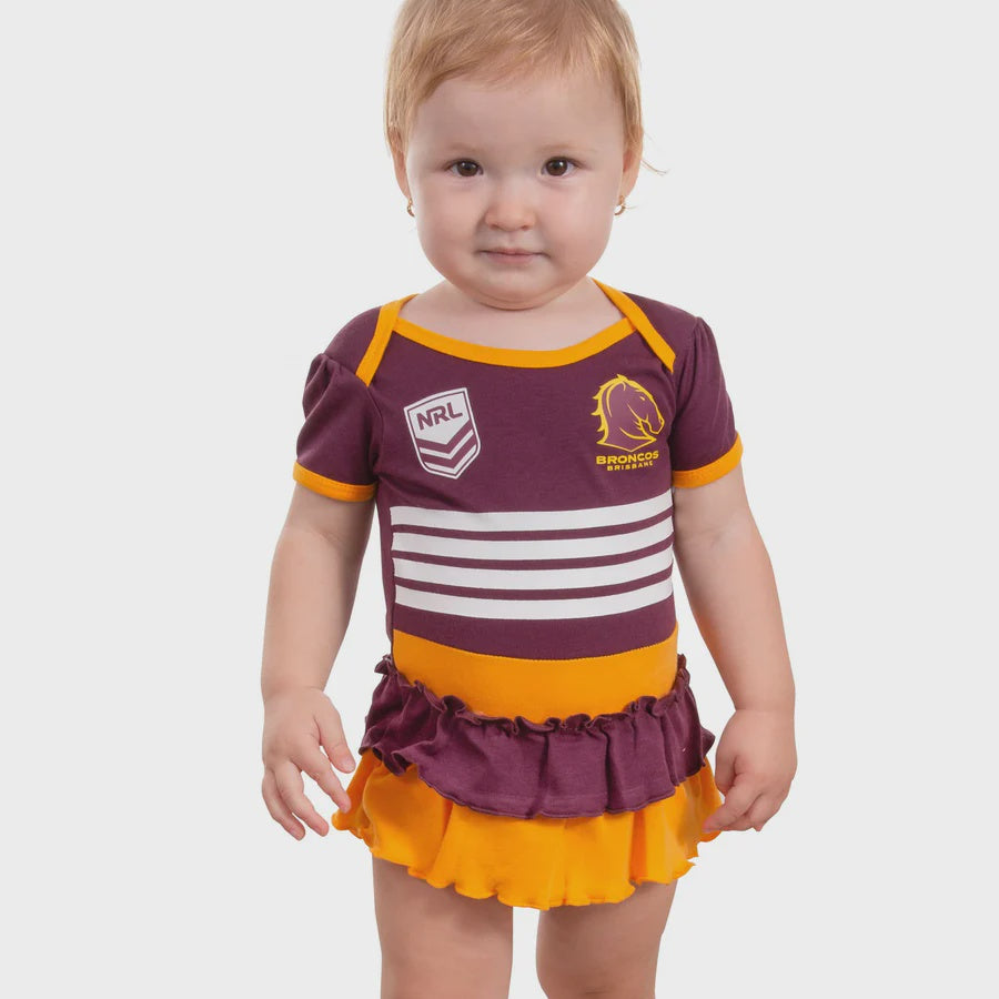 Brisbane Broncos Baby Girls Footysuit