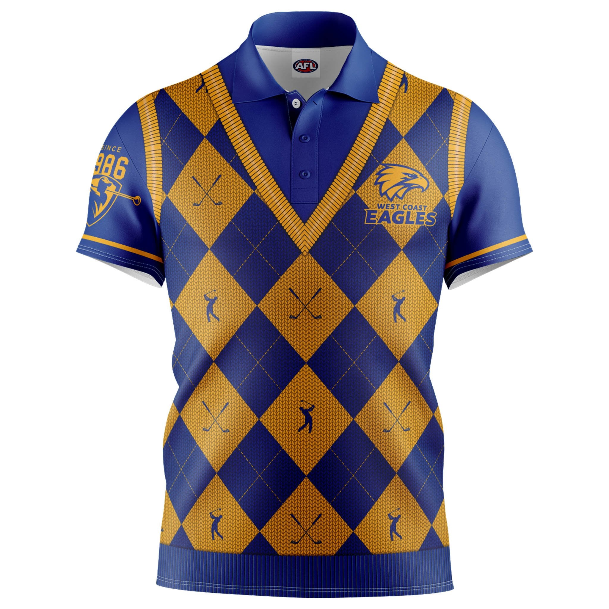 West Coast Eagles Fairway Golf Polo Shirt