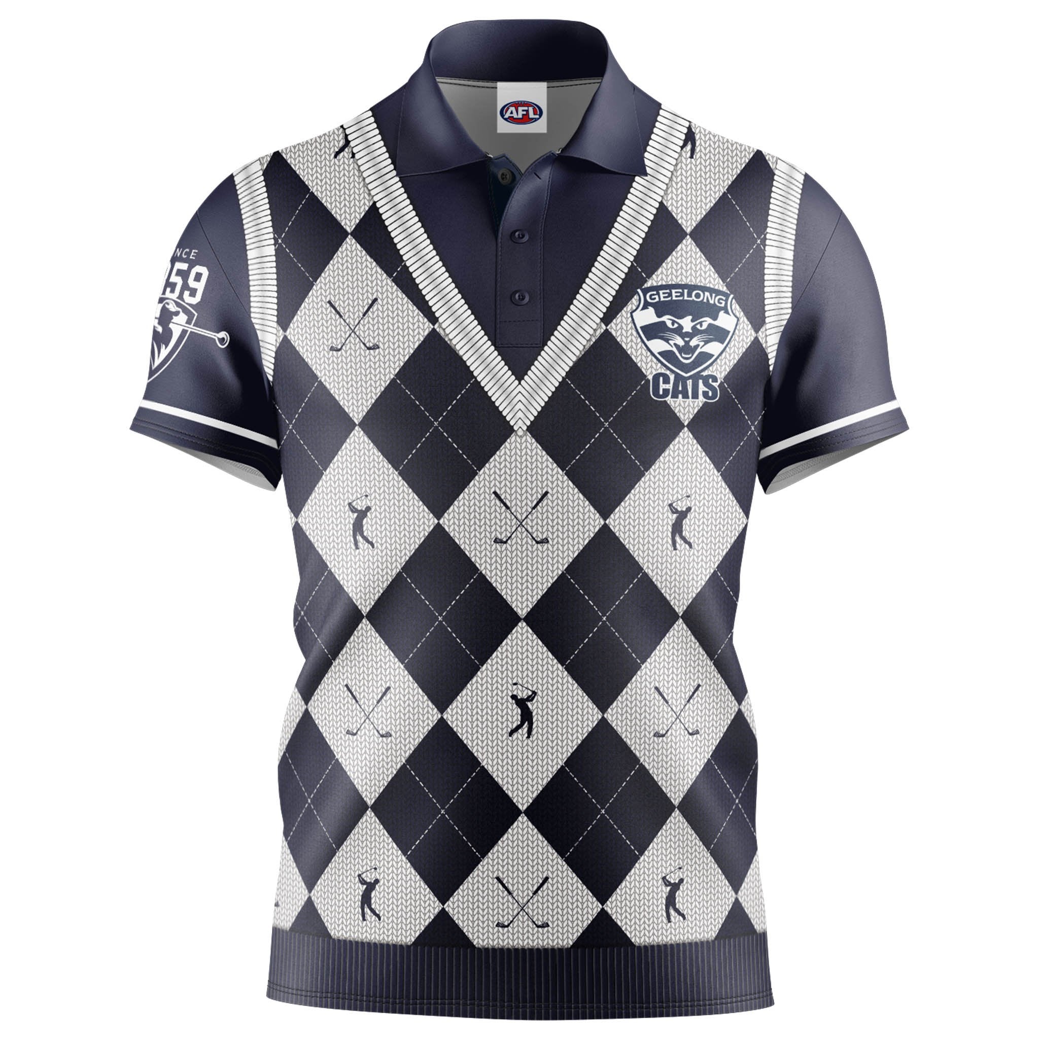 Geelong Cats Fairway Golf Polo Shirt