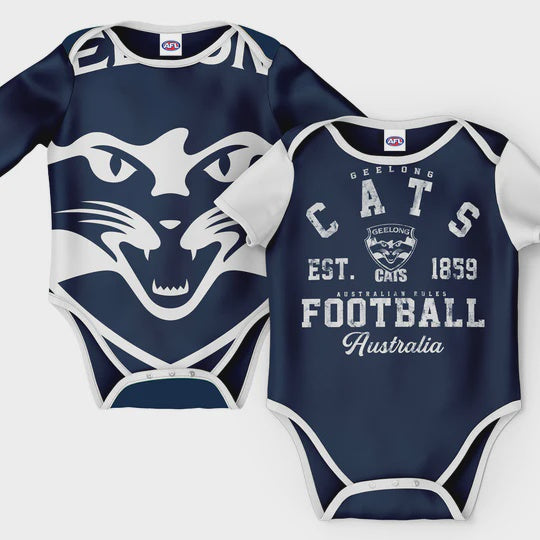 Geelong Cats 2pc Baby Romper Set