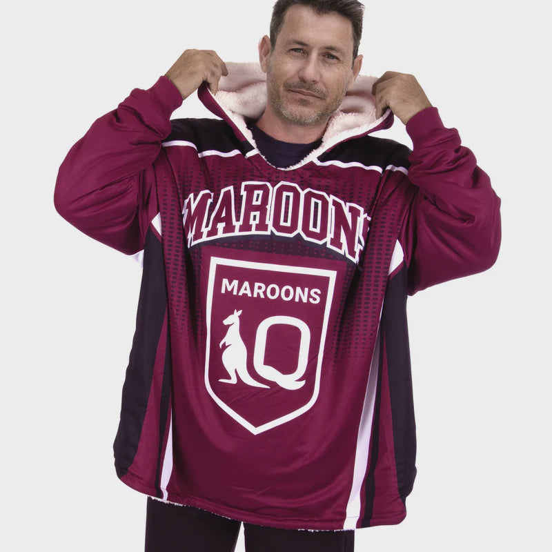 Queensland Maroons State Of Origin Oversized Fleece Hoodie